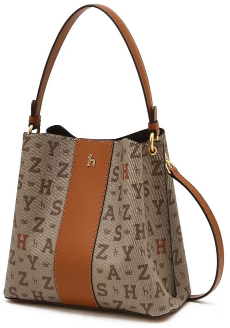 헤지스 ACC [선물추천] [국내 백화점 A/S] 브라운 헤지스 이니셜 로고 가죽 가벼운 토트백 M