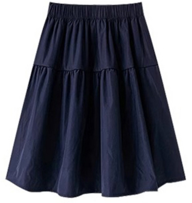 무니유유 여성 5부 바스락 시원한 가벼운 플레어 체형커버 밴딩 스커트 치마