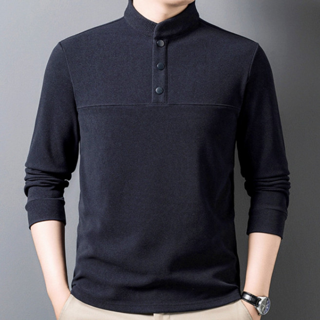 코엑티 남성 겨울 히트 플리스 기모 버튼넥 벨벳 스웨터