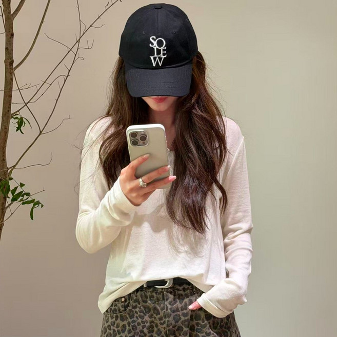 여성 슬림핏 텐셀 울 혼방 라운드넥 긴팔티 이너 프리미엄 레이어드 베이직 티셔츠 원사이즈