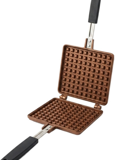 IH 캠핑 인덕션 골드 와플앤토스트팬 티타늄 코팅 분리세척, 1개, 17cm