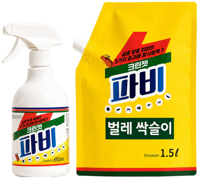 파비 650ml + 1.5L 살충제 리필 세트 벌레 싹쓸이 가정용 벌레약, 1개, 2개입