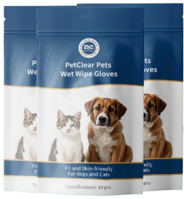 " LCLC " 반려동물 일회용 세정티슈 물티슈 손가락티슈 샤워티슈, 1개, 10개입 - 쿠팡