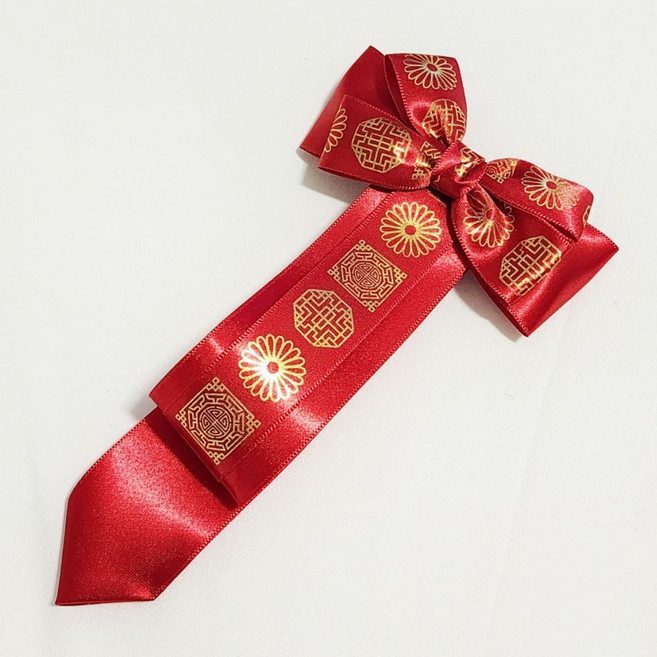 쭌쥬니네 금박문양 댕기 자동핀 국내제작