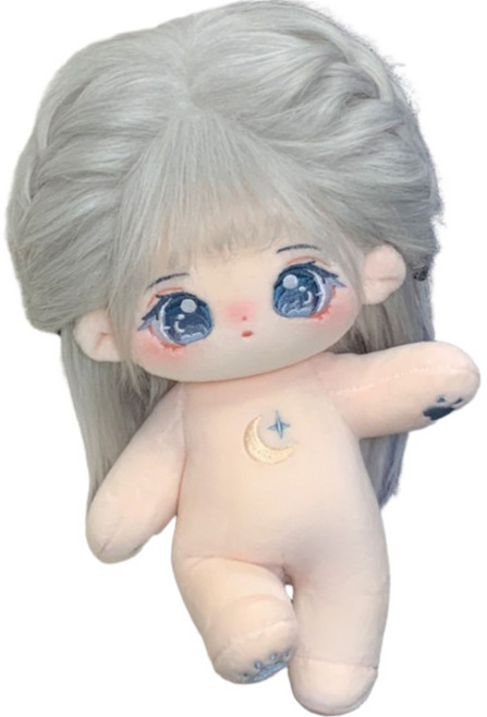 티니숲속 20cm 솜인형 루나 뼈깅 무속성 아이돌 인형꾸미기, 루나+가발+헤어핀, 1개
