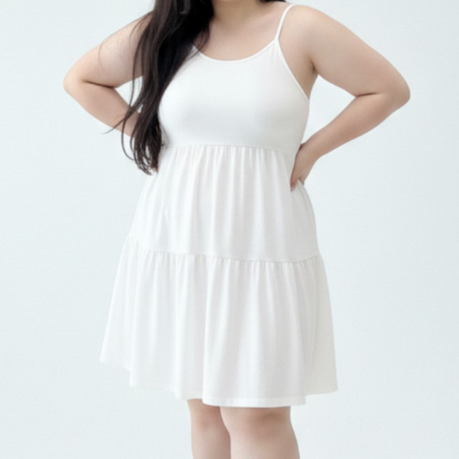 66-100 뱃살커버 빅사이즈 나시 원피스 캉캉 무지 기본원피스 미니원피스 롱원피스 3XL / 베키원피스