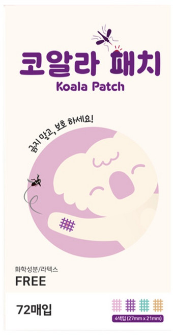 코알라패치 코알라 모기패치 썸머패치 국내 생산 72매입 36매입 모스킨 모기 물린데 MOSKITO 10g당 1 400, 1개