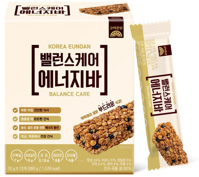 고려은단 밸런스케어 에너지바, 1개, 360g