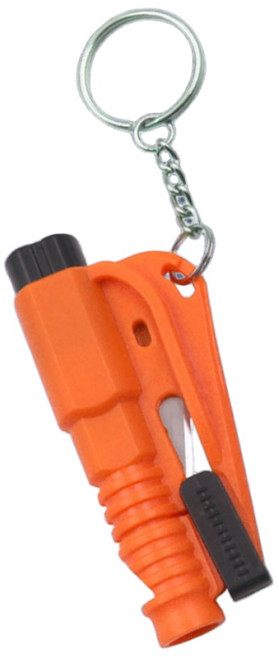 안전닷컴 차량 비상탈출 유리망치 자동차 안전용품 안전벨트 커터, 1개, 오렌지