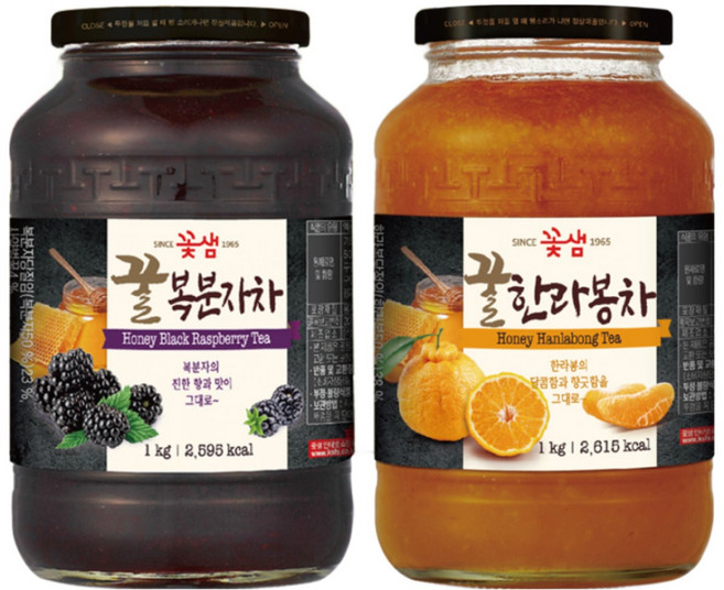 차예마을 복분자 한라봉 꿀 과일 청 2종 차선물세트.., 1개