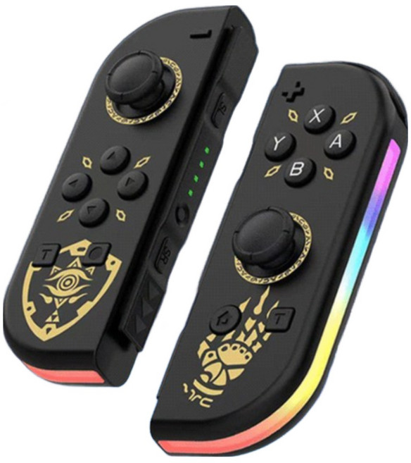 VILCORN 호환 가능 닌텐도 스위치 컨트롤러 JOY-CONS L/R 무선 스위치 OLED 조이스틱, 젤다 블랙