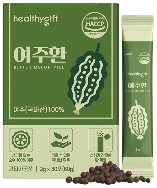 국내산 여주 환 식약청 HACCP 인증 스틱, 1개, 60g