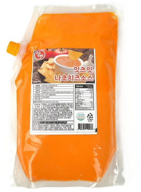 제일유업 잇츠잇 나초치즈소스 2kg 1개 감자튀김 햄버거 피자 치킨 딥핑, 2개
