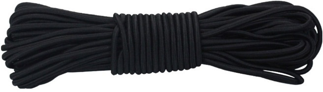 Joeunmall 둥근 고무줄 5mm X 10M 면 마루 스트링 천고무줄 고무밴드, 블랙, 1개