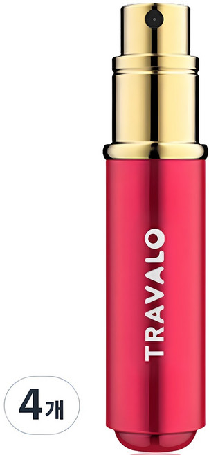 트라발로 럭스 펌핑식 충전 휴대용 향수공병 5ml, 레드, 4개