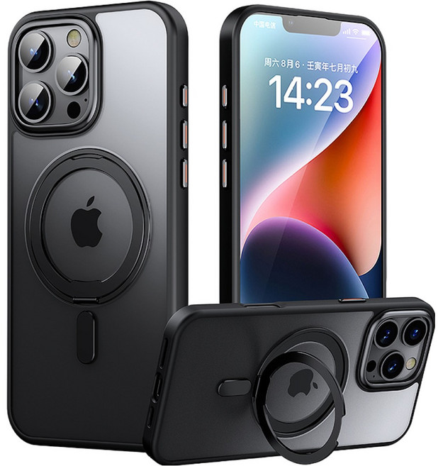 360旋轉磁吸支架 手機殼 防摔殼 適用 iPhone 17 16 15 14 13 Pro Max保護殼, 適用iPhone15, 1個