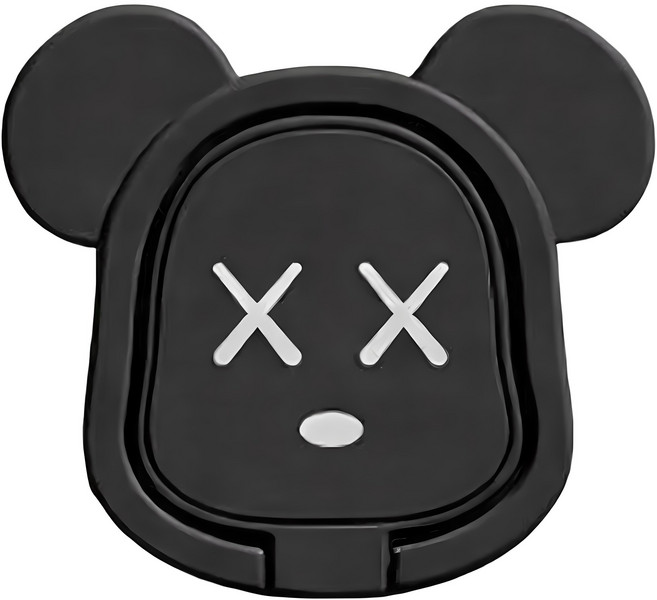 스마트톡 360도 회전 휴대폰 그립톡 거치대 귀여운 디자인, 1개, 블랙