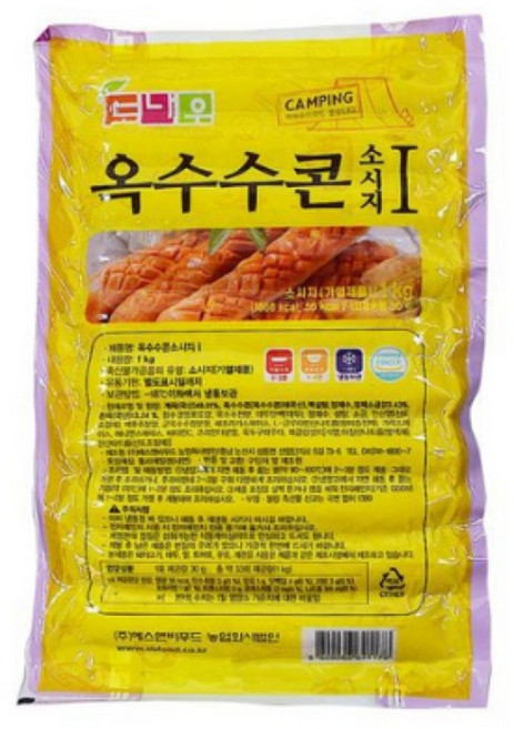 [511] 도나우 핫도그 옥수수 콘소세지 1kg, 1개