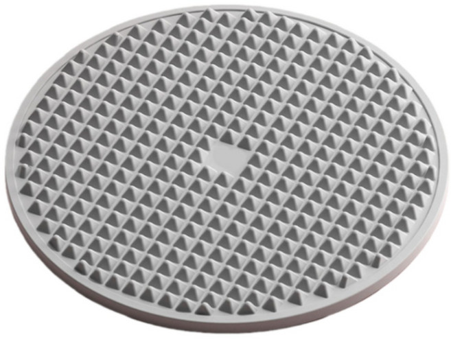 실리콘 발지압 마사지 매트 원형 양면 돌기형, 그레이, 1개