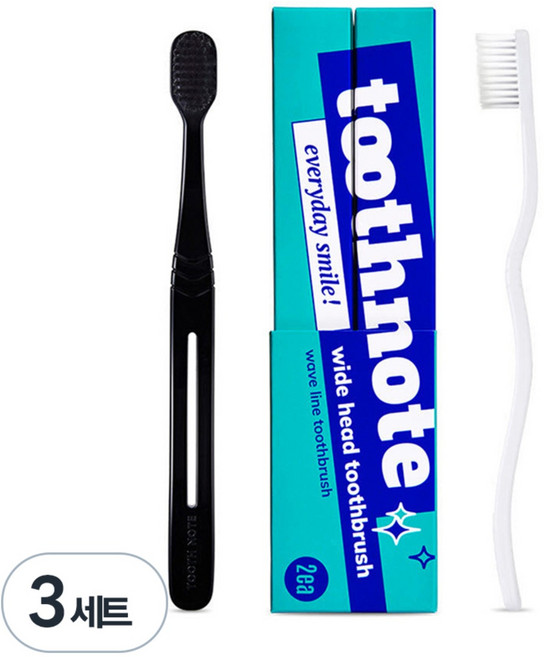 투스노트 초미세모 6열 광폭헤드 스퀴저 칫솔, 2개입, 3세트