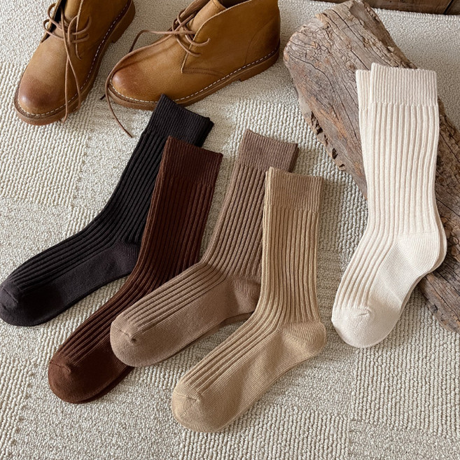 에멜강스 무압박 양말 5켤레 세트 고급 무지 루즈삭스 장목 편한 양말