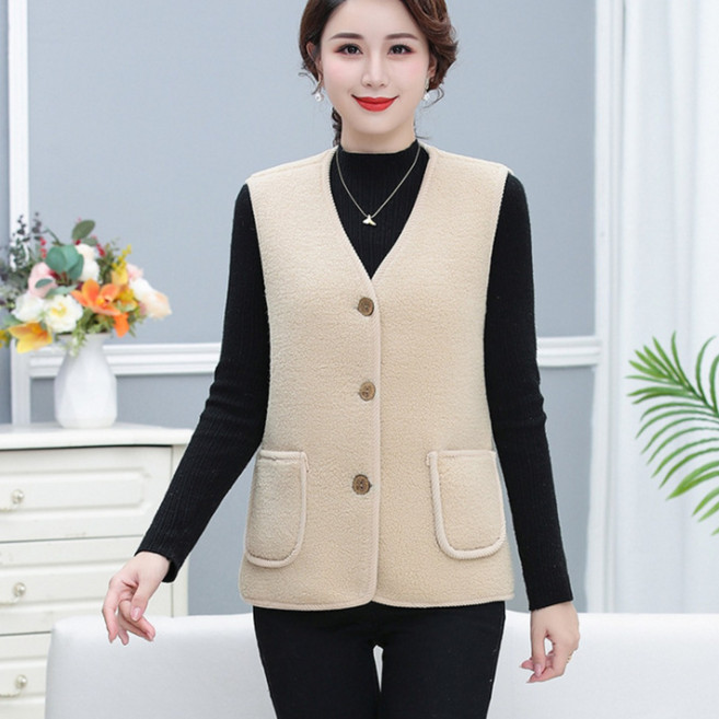 COSYEVNO 중년 여성 기모 조끼 겨울 고급스러운 디자인 트렌디 따뜻한 베스트 tzk-11