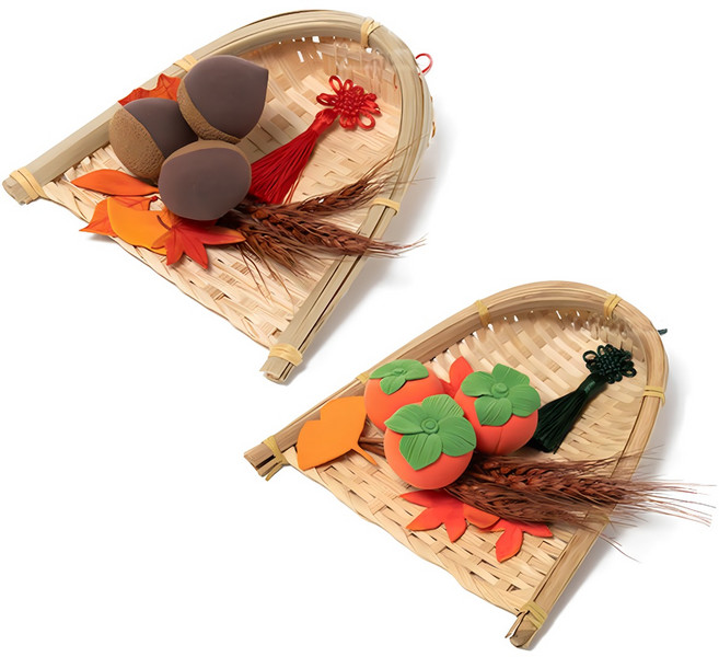 바오바론 클레이 가을 열매 만들기 컬러 점토 만들기재료, 빨강+파랑+노랑+흰색+검정, 50g, 1개, (밤)