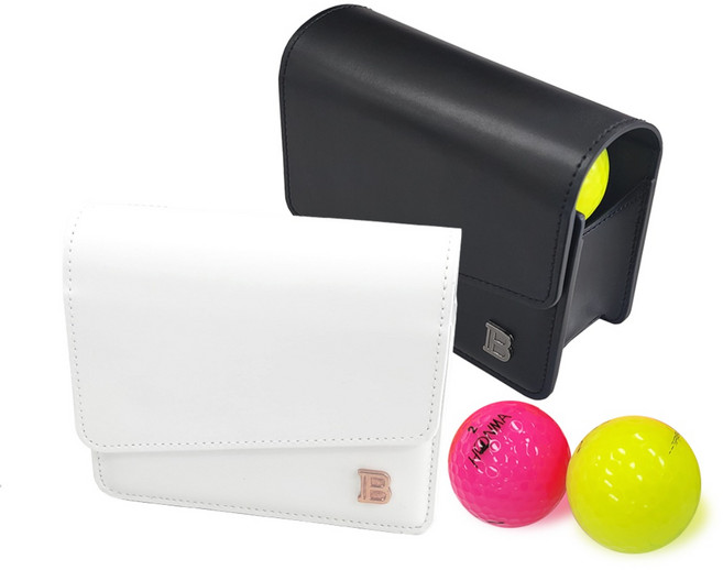 브렌스 골프 거리측정기 민무늬 가죽케이스 가로형, 화이트, 1개
