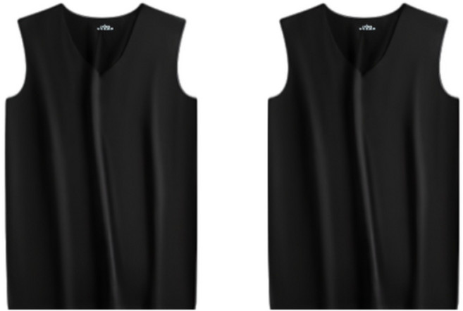 누바르 1+1 남성 발열내의 브이넥 기모 나시 심리스 2개 세트