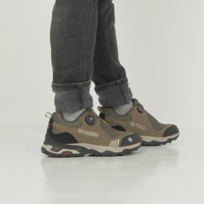 [에코로바]남성 다이얼 가죽 메쉬 일상 운동화 트레킹화 초오유 ER0133