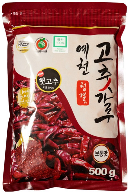 예천 청결 고춧가루 보통맛, 500g, 1개
