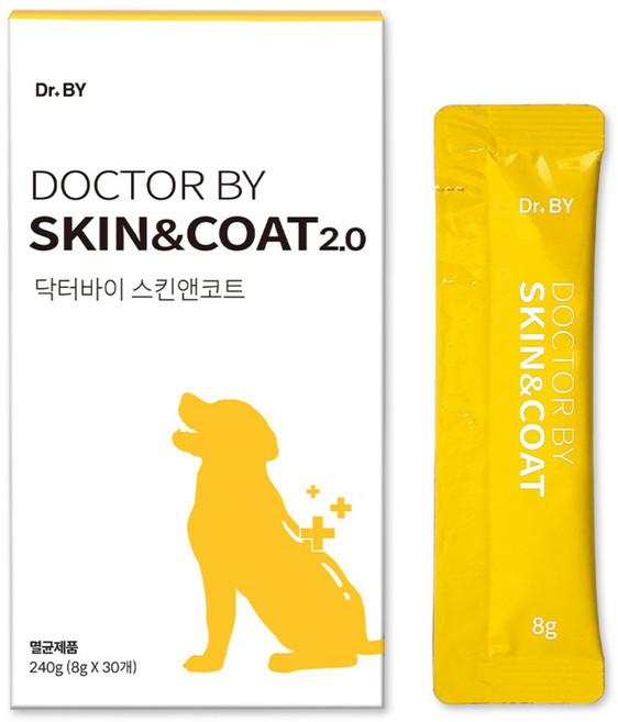 닥터바이 스킨앤코트 강아지 피부 영양제 피부 모질 보습 건강 보조제, 240g, 피부/피모, 1세트