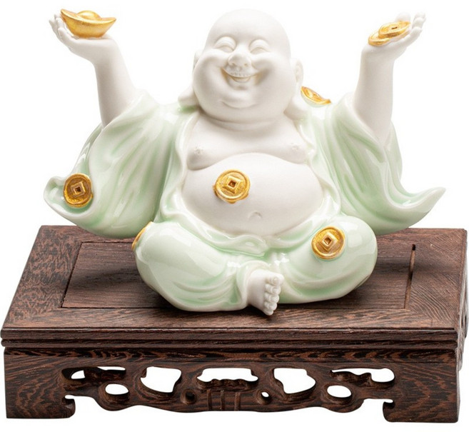 성공을 부르는 포대화상 좌불상 재물 사업 성공 운수대통 소원성취 불교 굿즈, 1개