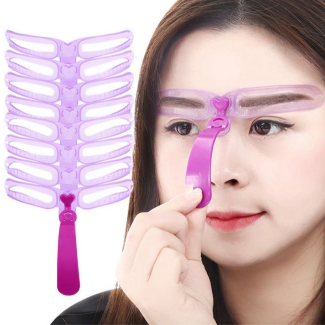 텐투투니 눈썹틀 눈썹 그리기 가이드 고정틀 디자인 셀프 밴드, 1세트, 단일색상(퍼플)