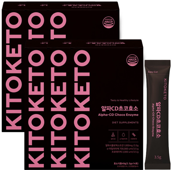 [키토케토] 알파CD 초코 효소 발효 루피니빈 프리바이오틱스 알파시디, 6박스, 49g
