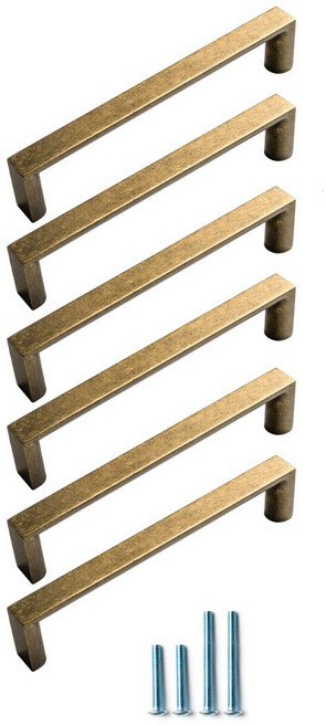 Goo-Ki 가구 서랍 손잡이 클래식 스타일 가구 손잡이 서랍장 손잡이, 128mm, 6, GT-앤티크 황동