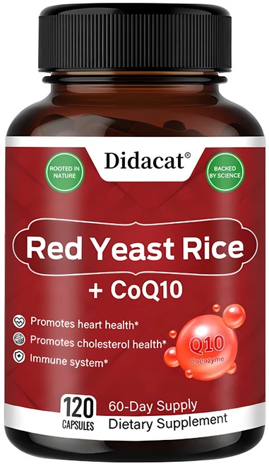 CoQ10 보충제 - 초강력 홍국 1200mg 심장 건강 혈압 면역 채식 Non-GMO 보충제, 2개, 120정 - 쿠팡