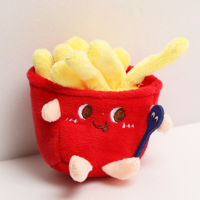 [미앤지코리아]귀여운 패스트푸드 인형 키링 시리즈, 1개, 감자튀김