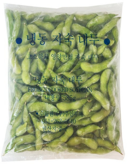 냉동 자숙 대두 콩 585g 껍질콩 잡곡 농산물 풋콩 에다마메 완두콩 주전부리 안주용 450g, 6개