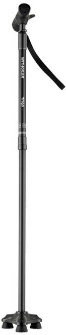 위드기어 트리고 삼발 RCEC1 3발 지팡이 국내 제작(국산) 남자용 여자용 오른손 노인 할아버지 할머니 의료용 명품 어르신 안전손잡이, 1개, 검정색(왼손)