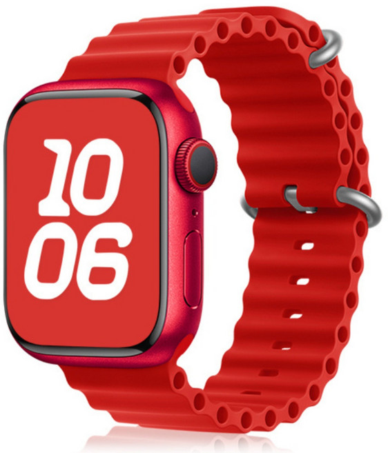 Fegwilde 애플워치 호환 워터 실리콘 스트랩 오션밴드 울트라 1/2/3 49/46/45/44/42/41/40/38mm 11 10 9 8 7 6 5 3 SE1/2/3 밴드, 빨간색, 1개