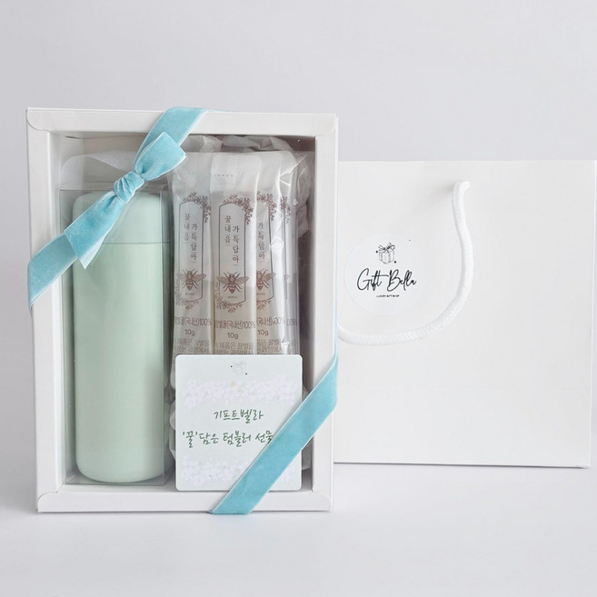 기프트벨라 꿀담은 텀블러 용돈봉투 선물세트 답례품, 꿀담은 텀블러(민트)200ml+용돈봉투, 1박스