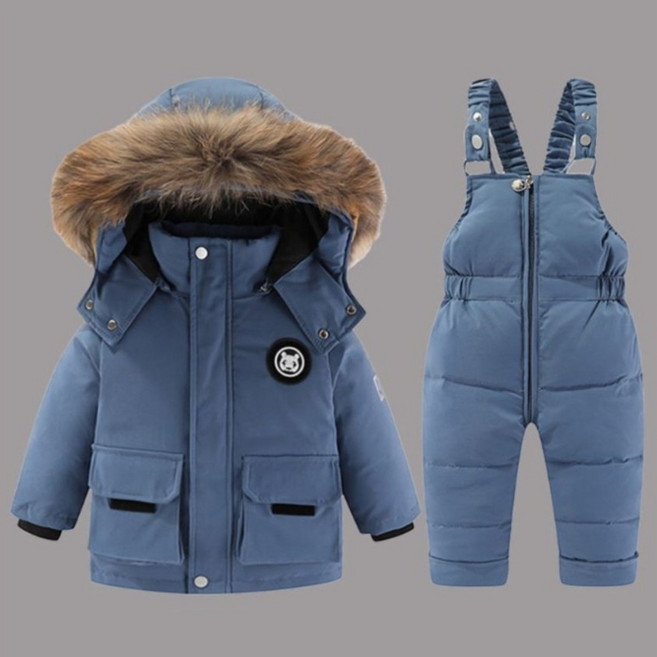 여아 남아 아기 스키장 슈트 오리털 점퍼 썰매 스키복 세트 어린이 3color