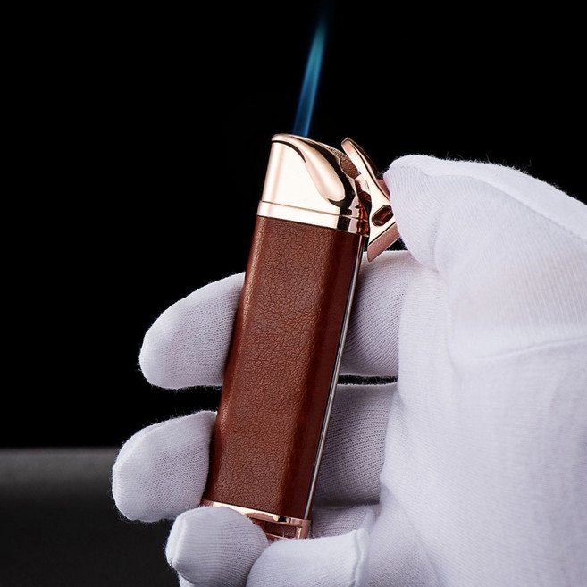 방풍 고급 가죽 충전용 커플 남여 생일 선물용 개인용 슬림 색상+디자인선택 PU 라이터 케이스