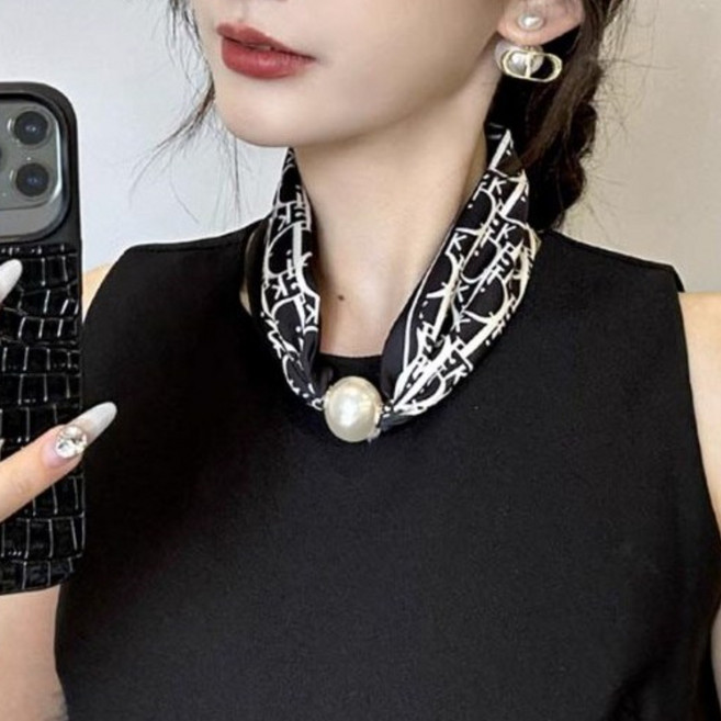 뚱보 포인트 진주 자석버클 스카프