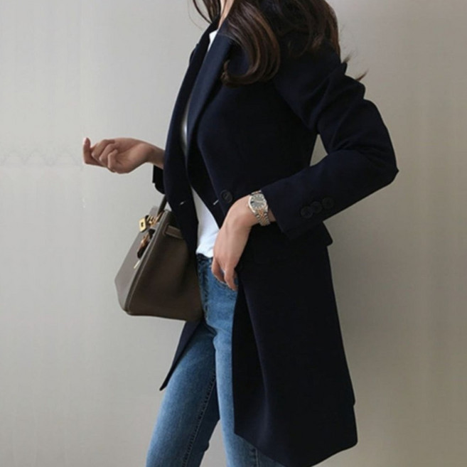 카이씨 세련된 봄 가을 캐주얼 정장 자켓 오피스 빅사이즈 여성용 면접 정장 자켓