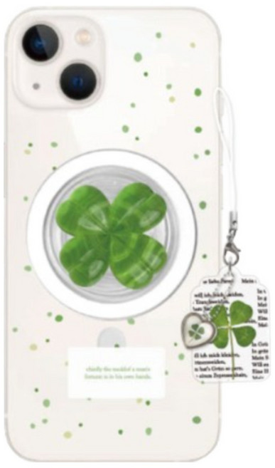 네잎 클로버 맥세이프 카드 수납 지갑 그립톡 스마트톡 케이스 폰케이스