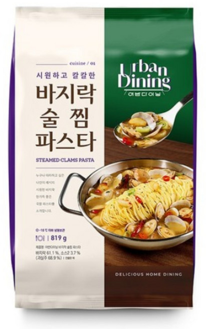 어반다이닝 바지락 술찜 파스타 봉골레 스파게티 밀키트 (냉동) 819g, 1개