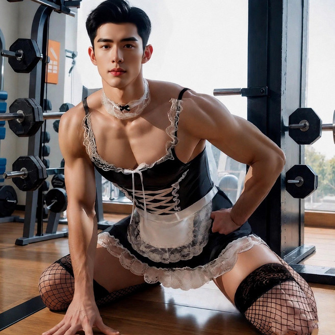 남자 메이드복 빅사이즈 졸업사진 할로윈 파티의상 하녀복 코스프레 6종세트