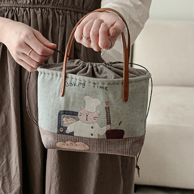 바이핸즈 퀼팅타임 미니 조리개 아플리케 런치백 퀼트가방 BYPC